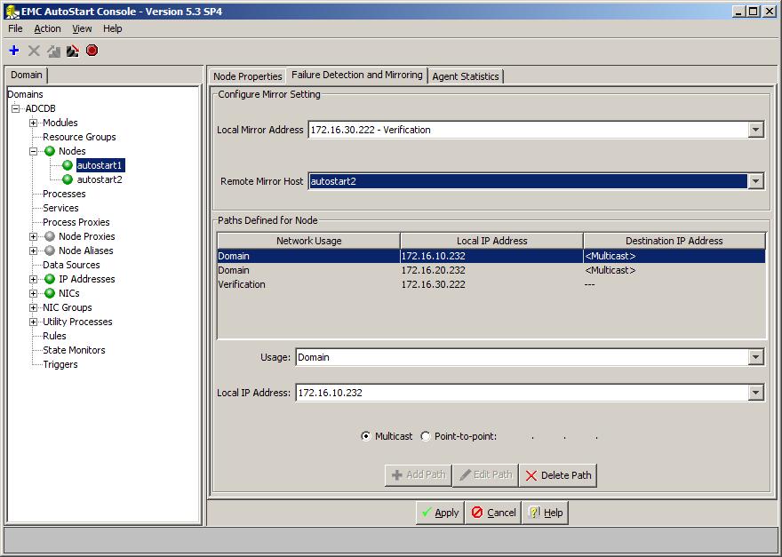 AutoStart Disaster Recovery and Repairs 2. Click the Failure Detection and Mirroring tab. 3.
