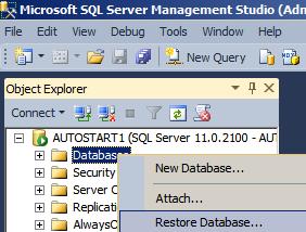 Backup and Restoration of an SQL Server ASDB Database 6.