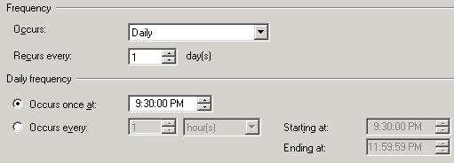 After any changes, click OK in the Job Schedule Properties dialog, and then click OK in the Job Properties