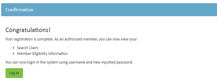Confirmation Step 4 Registration complete To access the provider portal from this page click on log in LOGIN PAGE Sign In User ID: Unique user ID set by the physician or provider when creating a new