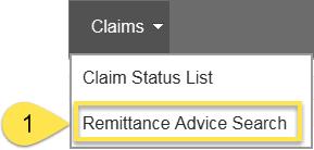 3.2 Remittance Advice Search feature This feature will allow you to search/view Explanation of Payments (EOPs) associated with your