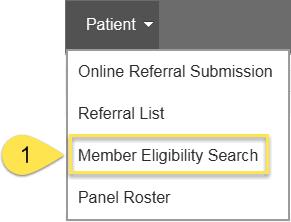 4.3 Member Eligibility Search feature Follow the steps (and review the information) below to search and view member
