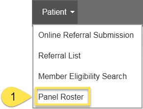 4.4 Panel Roster feature Follow the steps below to search and view your current Panel
