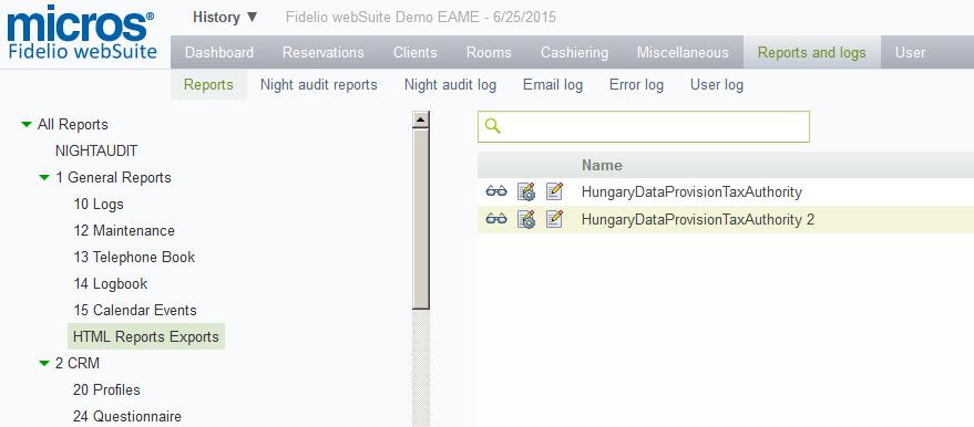 Export using HTML Report 6 WebSuite8 The HTML report needs to be setup