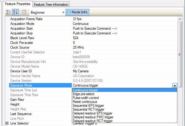 1.2.13 (b) Managing Settings with the control tool. The control tool is GigE Vision and GenICam compliant.