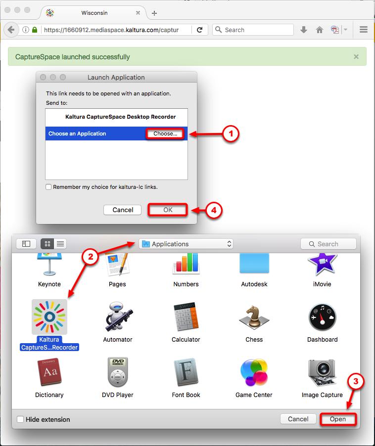 When CaptureSpace Lite opens for the first time, you may be prompted to select the correct application. If so, click [Choose an Application]. 2.