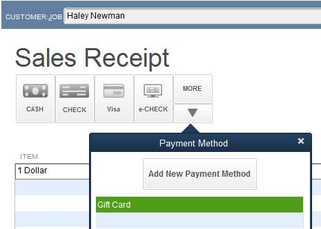 The epnplugin Process Payment window will open automatically for you to the Gift Card Tab.