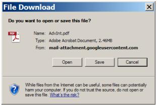 Attachments in Gmail An attachment is a computer file sent along in an email message. To attach a file to an email is like using a paper clip to join a picture to a letter you send by regular mail.