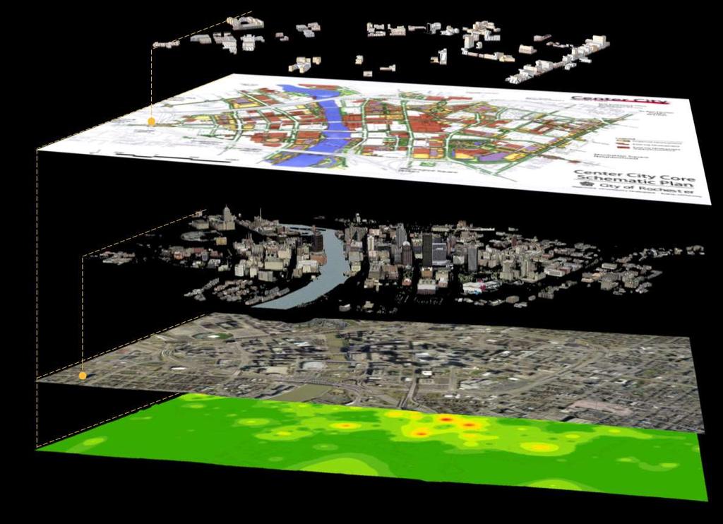 Projects 1 2 Plans MANAGE PLANNING DATA IN 3D EVALUATE PROPOSED BUILDING PROJECTS City of Boston Shadow Bank 3 4 3D Basemap CREATE LAND