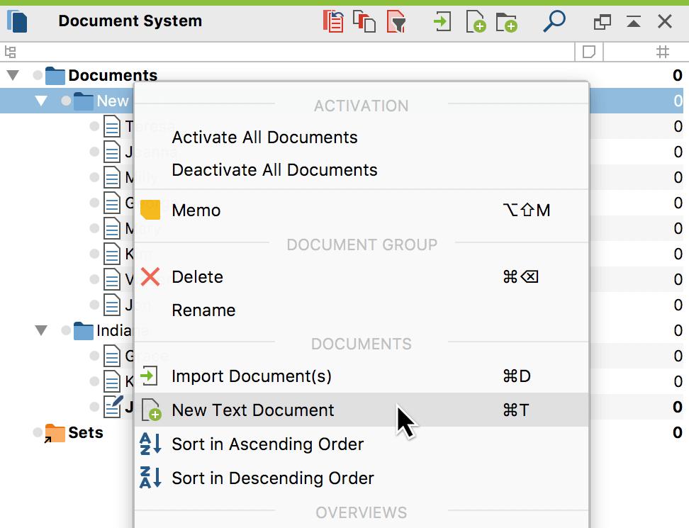 Create New Text or Table Documents MAXQDA lets you not only import and export texts and tables, but also create them, for example for ethnographic descriptions of researched items.