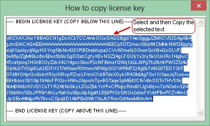5. Copy the license key sent to you through email and paste it in the 'License Key' textbox.
