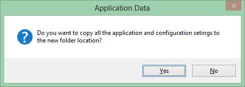 etc.) to the new location once you change the Application Data Folder.