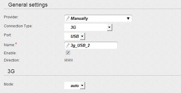 Creating 3G WAN Connection If the PIN code check is enabled for the SIM card inserted into your USB modem, then prior to creating a 3G WAN connection, proceed to the USB modem menu and enter the PIN
