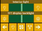 17 14. ADJUSTING THE LIGHTING Select Settings (indicated by a gear) on the LCD screen. Select the light control icon by touching the light bulb button.