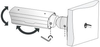 Lead self-tapping screws through the guide holes in the base and fix them on the wall by using a screwdriver. 2. Adjust the monitoring direction.