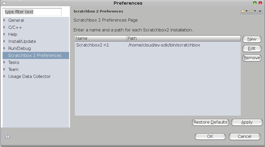 shown in Figure 4.4. Then, click on Scratchbox2 Preferences as shown in Figure 4.5.