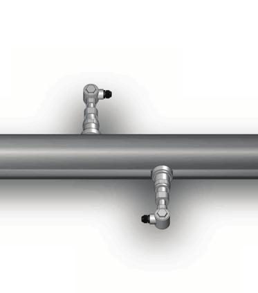 the insertion transducer (figure b) is hot-tapped or cold-tapped onto the pipe using the Z-method.The flow-cell (spool-piece) transducer comes in two varieties.