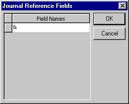 AN INTEGRATED SOLUTION FOR NONPROFITS 13 5. To define additional journal reference fields, click Fields. The Journal Reference Fields screen appears.