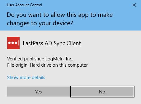 3. Once installed, the login page will appear. Login in with your LastPass credentials: Enterprise administrator login 4.