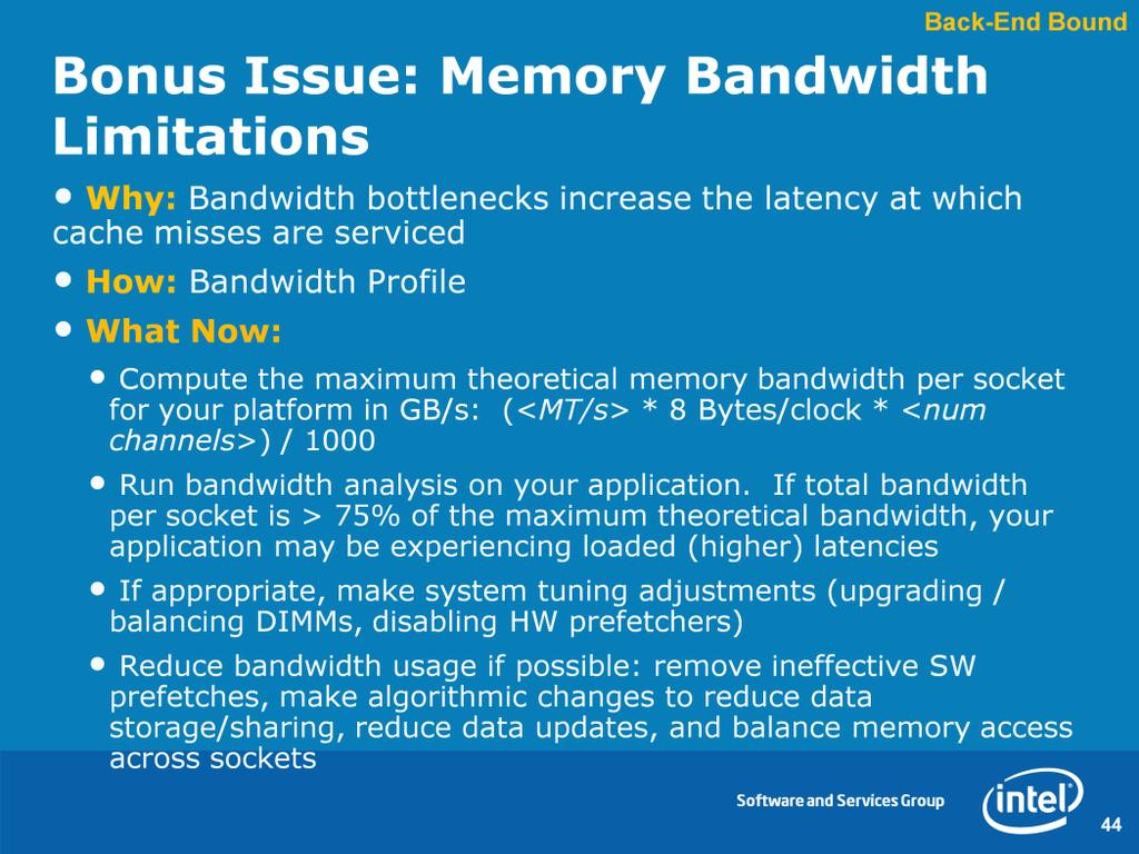 Max theoretical bandwidth, per socket, for 3rd Generation Intel