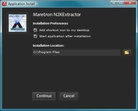 Select your installation preferences and location, and then click on Continue.