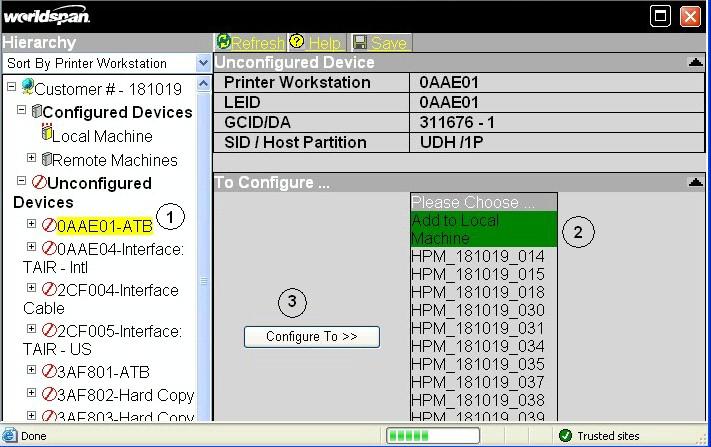 Step 2 - Configuring Host Print Devices - Follow the instructions on page1 for Running Host Print Manager Configuration Part 1 Assigning a Device to a PC 1.