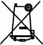 The symbol of a crossed-through waste bin on wheels means that the product must be disposed of at a separate collection point.
