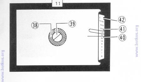 38. Microprism-image Band 39. Split-image Spot 40. Exposure Meter Needle 41. Shutter Speed Indicator 42. Battery Power Check Mark C 43.
