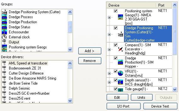 Figure 4-6 Equipment page Select first one of the available Groups and then select in that group one of the available device drivers.