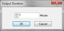Select the number of minutes from the start time you would like to output. Click OK when done. 6.