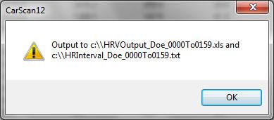 4. The HRV output window will appear: The time interval can be changed in the bottom-left corner, click Refresh to see the changes once the time is set.