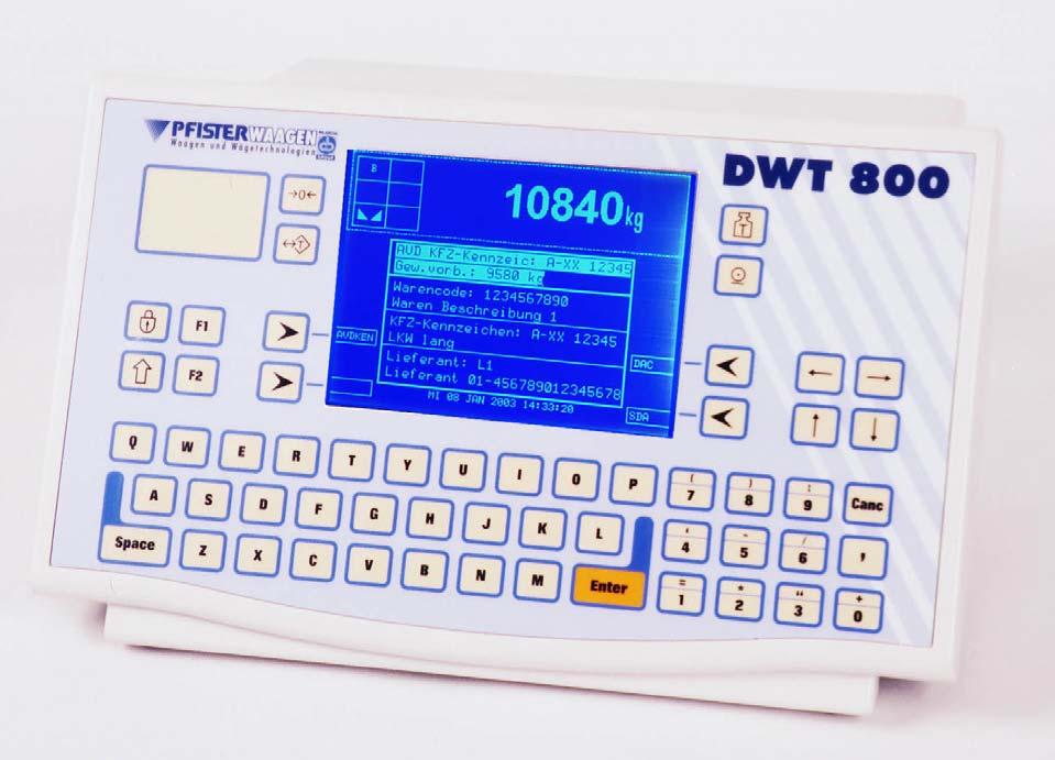 Page 1 of 6 Digital weighing terminal DWT 800 Power inside! Top-of-the-range terminal for superior standards.