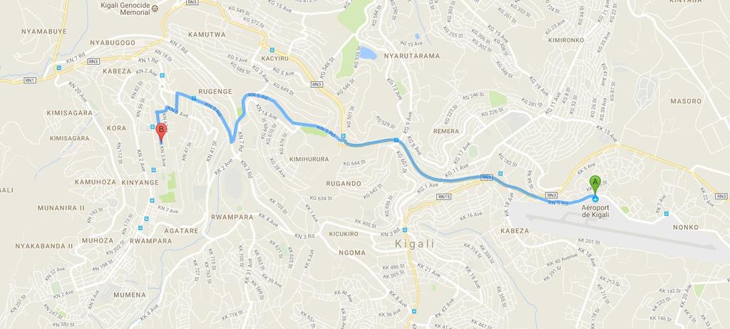 ANNEX II: MAP OF KIGALI A scheduled Airport Shuttle Service can be taken from the Airport to the