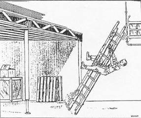 15. A ladder (with Korpi on the rungs) is to reach over a fence 8 feet high to a wall one foot behind the