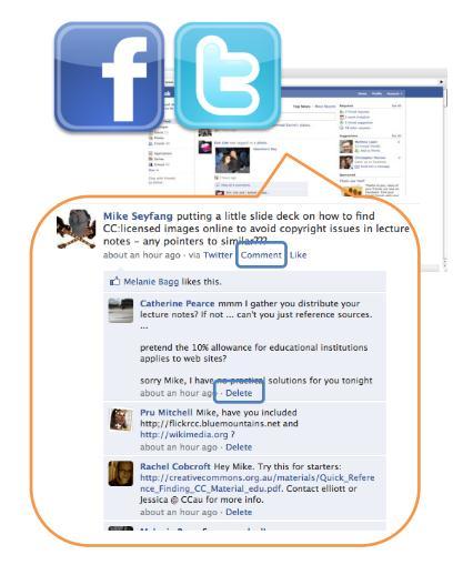 Facebook, Twitter streams Queries: Status analysis Useful for advertising Status feed