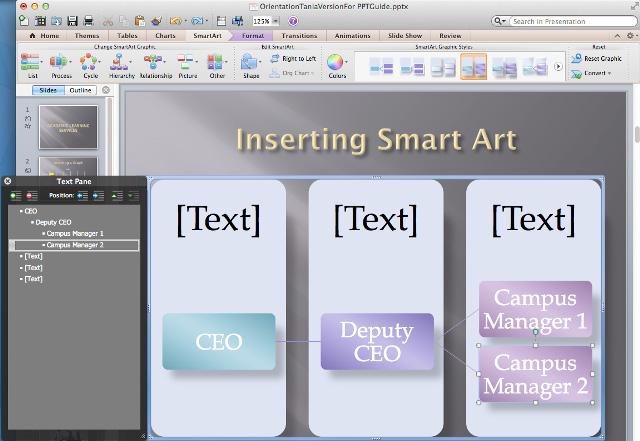 LIBRARY AND LEARNING SERVICES INSERTING SMART ART Click on the objects within
