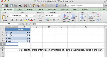 html Mac Guide: Microsoft Powerpoint 2011 Inserting a Graph Inserting a Graph from Excel Select the slide