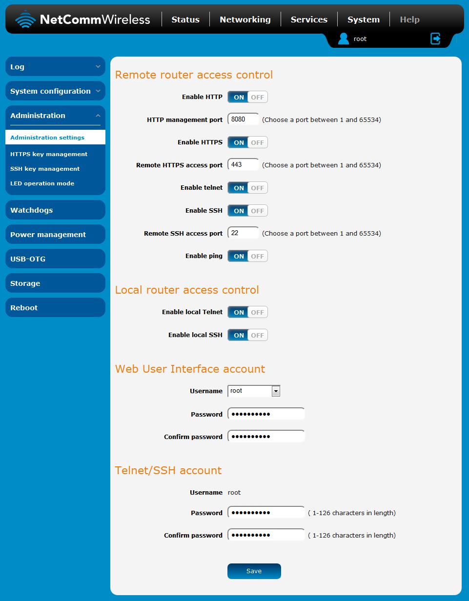 Administration Administration settings To access the Administration Settings page, click on the System menu then the Administration menu on the left and then click on Administration Settings.
