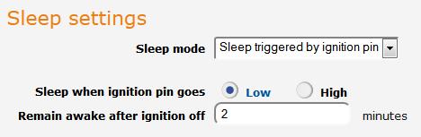 Sleep settings Use the Sleep mode drop down list to select a condition under which the router should enter the sleep state.