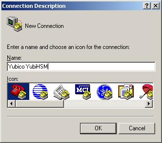 Enter a description for the connection, such as Yubico