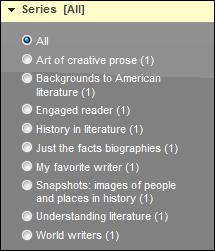 Option Description Click a genre to only show results from the selected genre, or click All to show results from all genres.