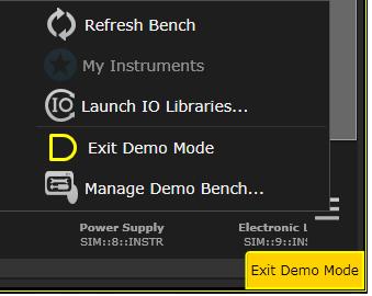 BenchVue Demonstration Mode BenchVue includes a demonstration mode that requires no instruments to be connected, making product evaluation quick and easy.