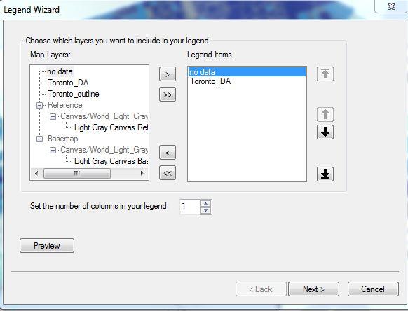 Inserting a Legend Legend insertion and editing is done in layout view.