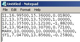 Total Stations Creating Coordinate Files 1. Use a text editor (e.g., Microsoft Notepad) to create a coordinate file for export to a Total Station (Figure 2-