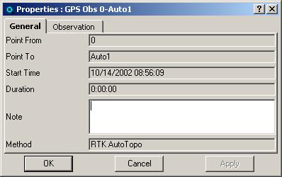 TopSURV Files Viewing Vectors The GPS Obs tab displays information about vectors contained in the TopSURV GPS file. 1.