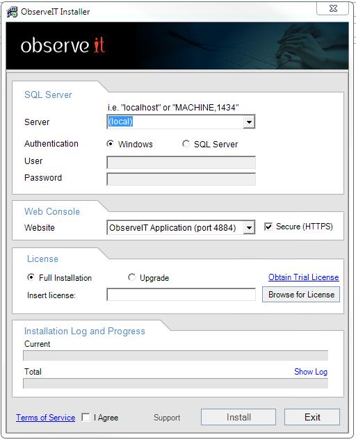 6 Installation Overview 6.1 One-Click Installation One-Click installation is the easiest way to deploy ObserveIT in the most common environments.