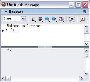 The Message Panel The Message window provides a way for you to test scripting commands and to monitor what is happening in your scripts while a movie plays.