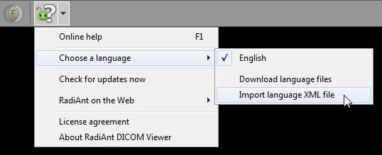 Advanced Topics 3.8 73 Changing language Thanks to our community, RadiAnt DICOM Viewer has been translated into more than 20 languages.