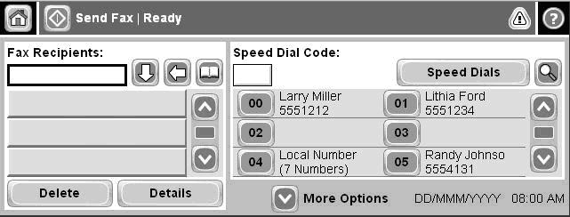 Speed dial Speed dial 1 Place the original face-up in the document feeder or face-down on the