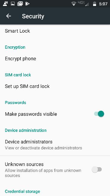 Device encryption is required to resolve, Select the Home button, browse to Settings ->